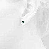 Krystal Couture Purity Pearl Stud Earrings Embellished with Swarovski Crystal Iridescent Tahitian Look Pearls