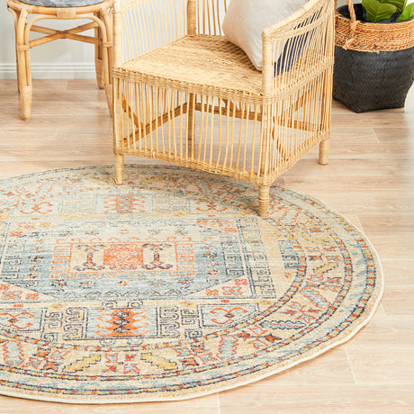 Legacy 859 Sky Blue Round Rug