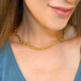 Bullion Gold Roxanne Oval Link Paperclip Chain Gold Necklace