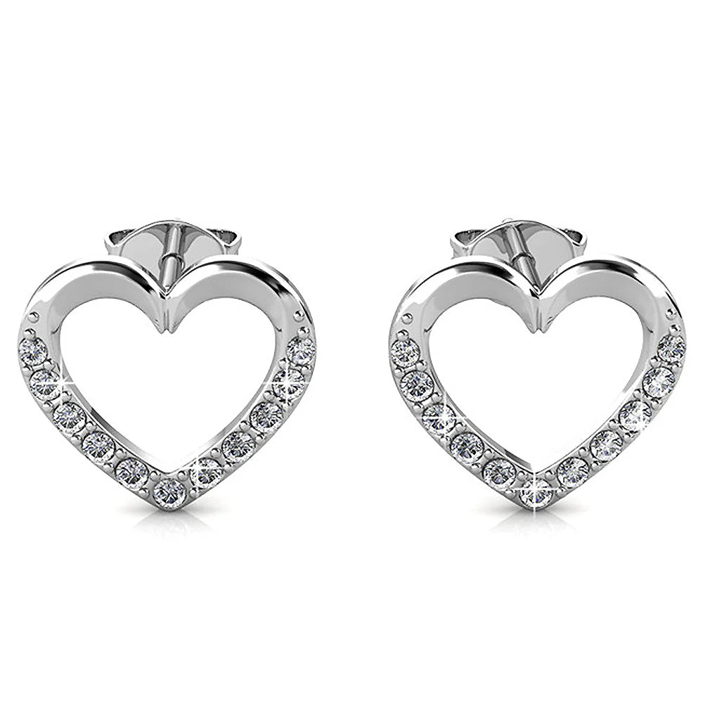 Krystal Couture Innocent Heart Stud Earrings Embellished with SWAROVSKI Crystals