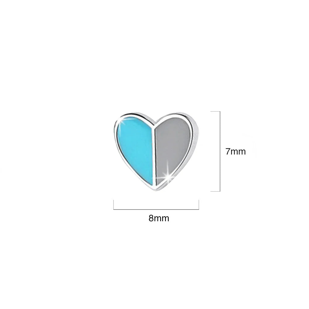 Solid 925 Sterling Silver Harmonious Turqoise Love Earrings