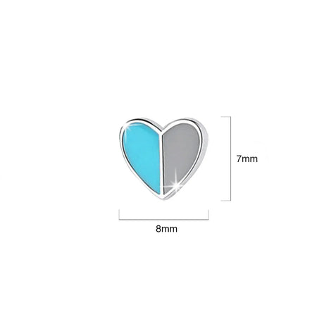 Solid 925 Sterling Silver Harmonious Turqoise Love Earrings