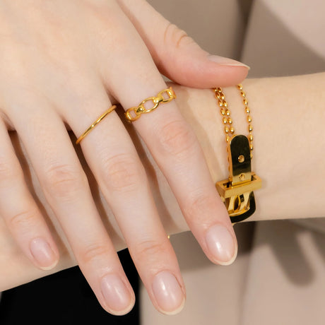 Bullion Gold Rheda Classic Tubular Ring in Gold