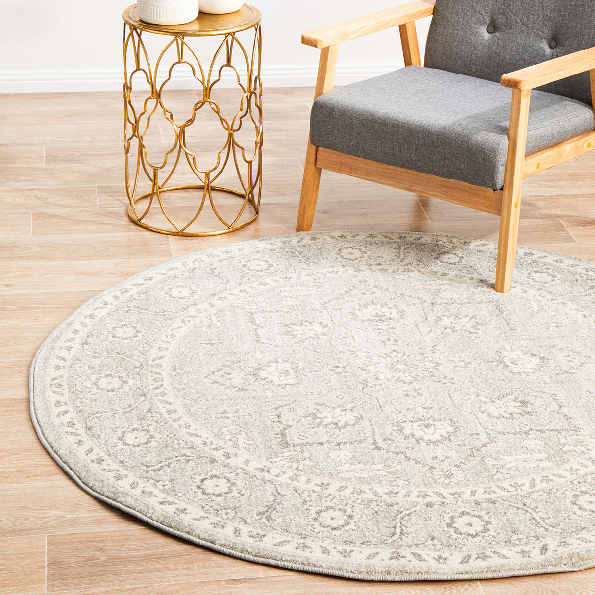 Evoke 261 Silver Round Rug