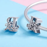 Solid 925 Sterling Silver Vintage Inspired Antique Alphabet Charm