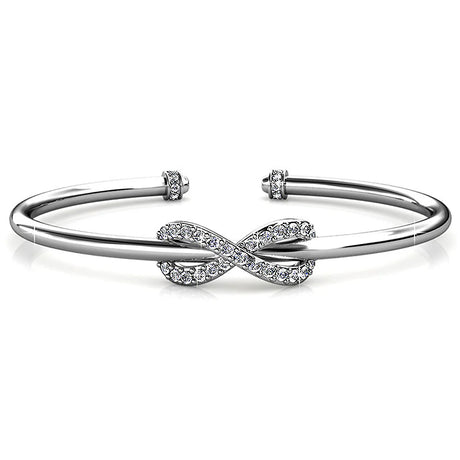 Krystal Couture Infinity Knot Bangle Embellished with SWAROVSKI Crystals