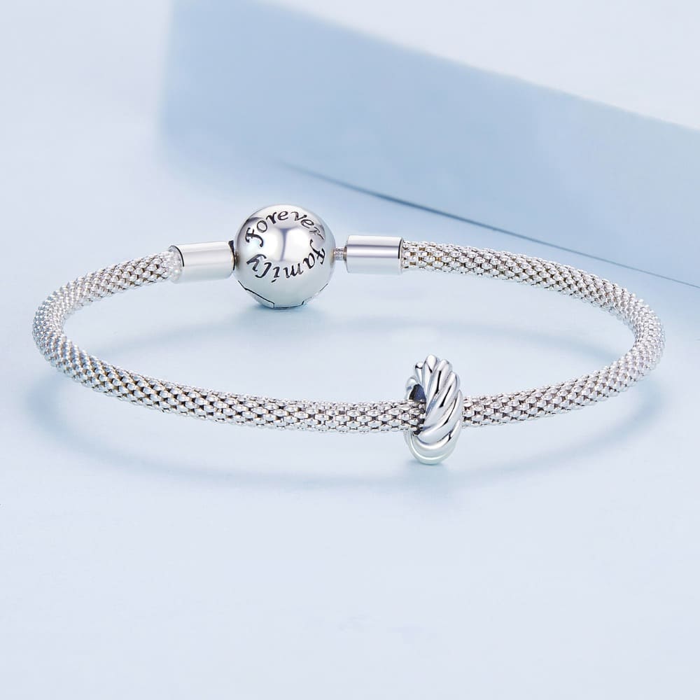 Solid 925 Signature Silver Twisted Bun Charm
