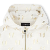 Karl Lagerfeld Girls Fete Musique D3 Hooded Cardigan - Beige