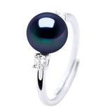 Ring Jewelry - "Black Tahitian Style" - Ring Size adjustable - from Size 48 to Size 62 (France) - see enclosed Sizer