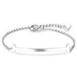 Bullion Gold Sleek Bar Bracelet White Gold