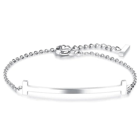 Bullion Gold Sleek Bar Bracelet White Gold