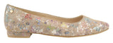 Bosccolo Womens Ballerina - Silver Flower/Beige