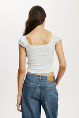 Cotton On Women's Annie Lace Tee - Sophia Ditsy Seamist