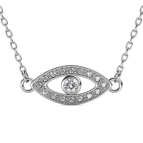 Krystal Couture White Gold Eye On You Pendant Necklace Embellished with Crystals from SWAROVSKI