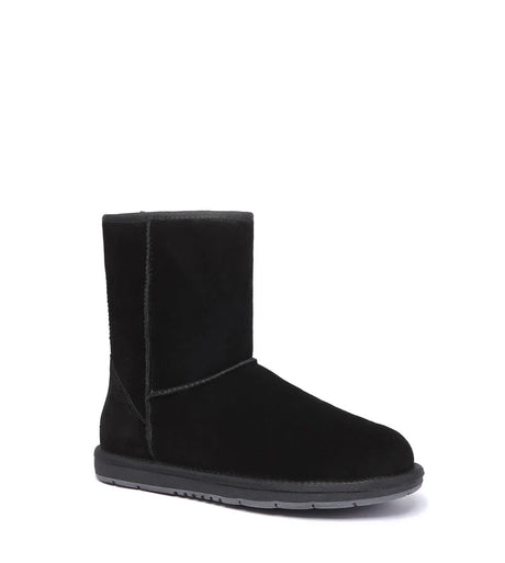 Short Classic Suede Boots in Black