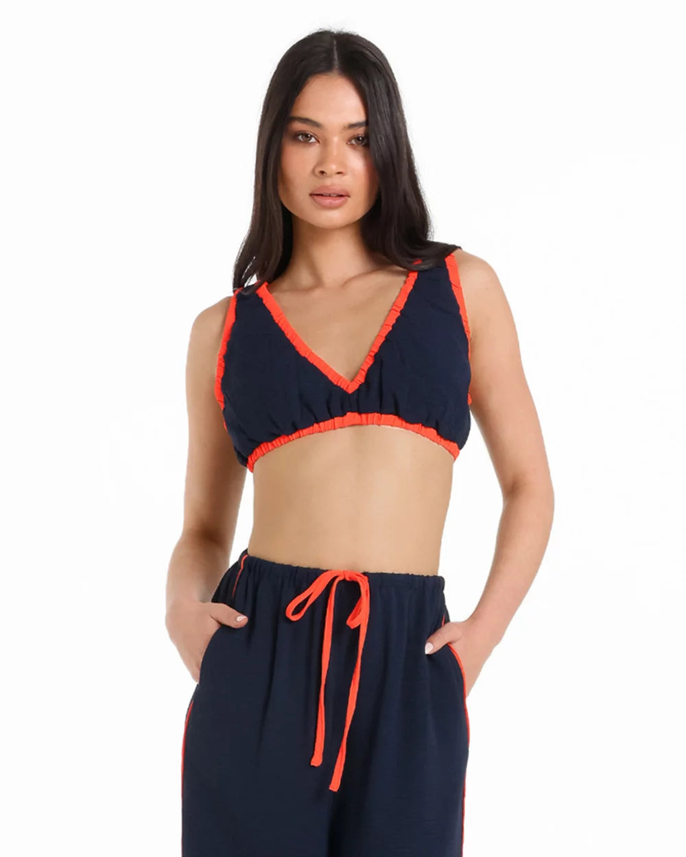 Lost In Lunar Harvi Crop - Navy