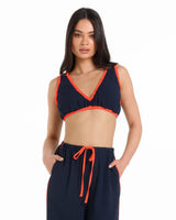 Lost In Lunar Harvi Crop - Navy