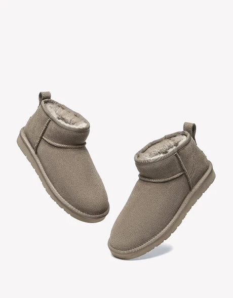 Julia Cow Suede Boots in Dark Brown