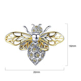 Solid 925 Sterling Silver Faint Yellow Bee CZ Charm