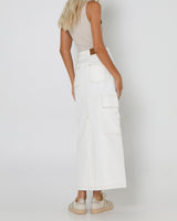 Lost In Lunar Women's Oslo Maxi Skirt - White Denim