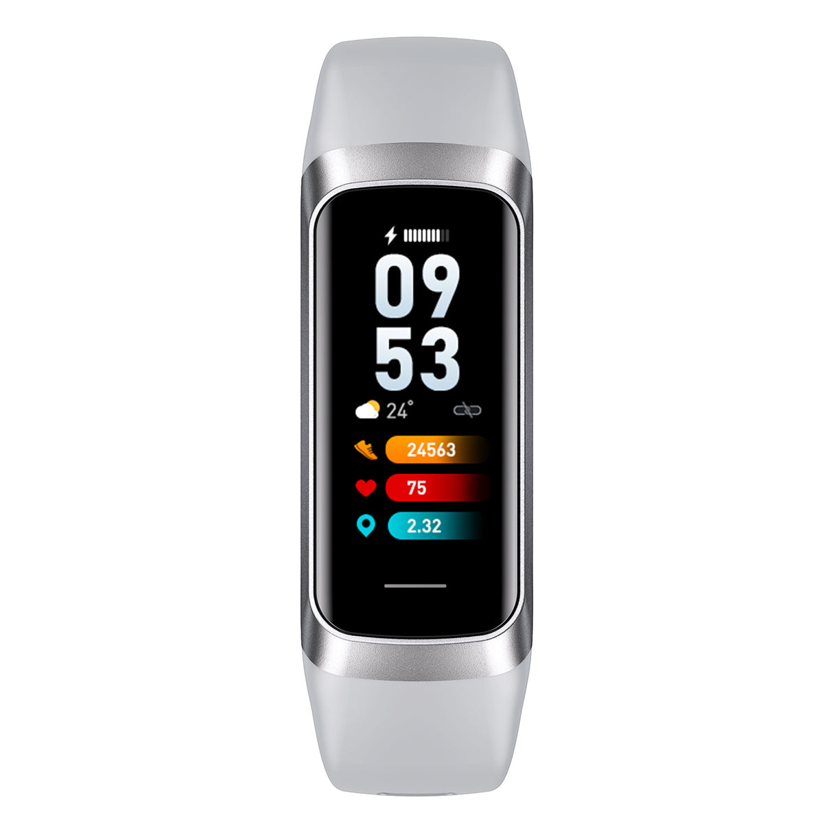 TODO Fitness Tracker Smart Watch BT 5.0 Body Thermometer Temperature BPM Monitor - Silver