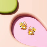 Krystal Couture Butterfly Floral Stud Earrings