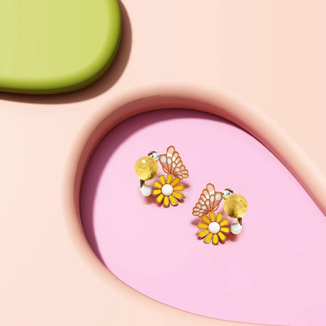 Krystal Couture Butterfly Floral Stud Earrings