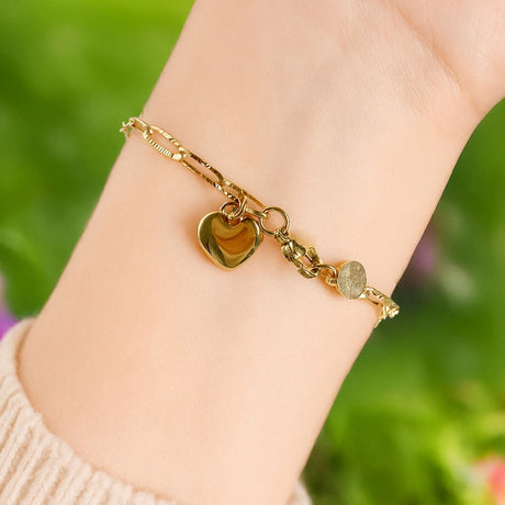 Bullion Gold Rogue Heart Gold Stainless Steel Bracelet