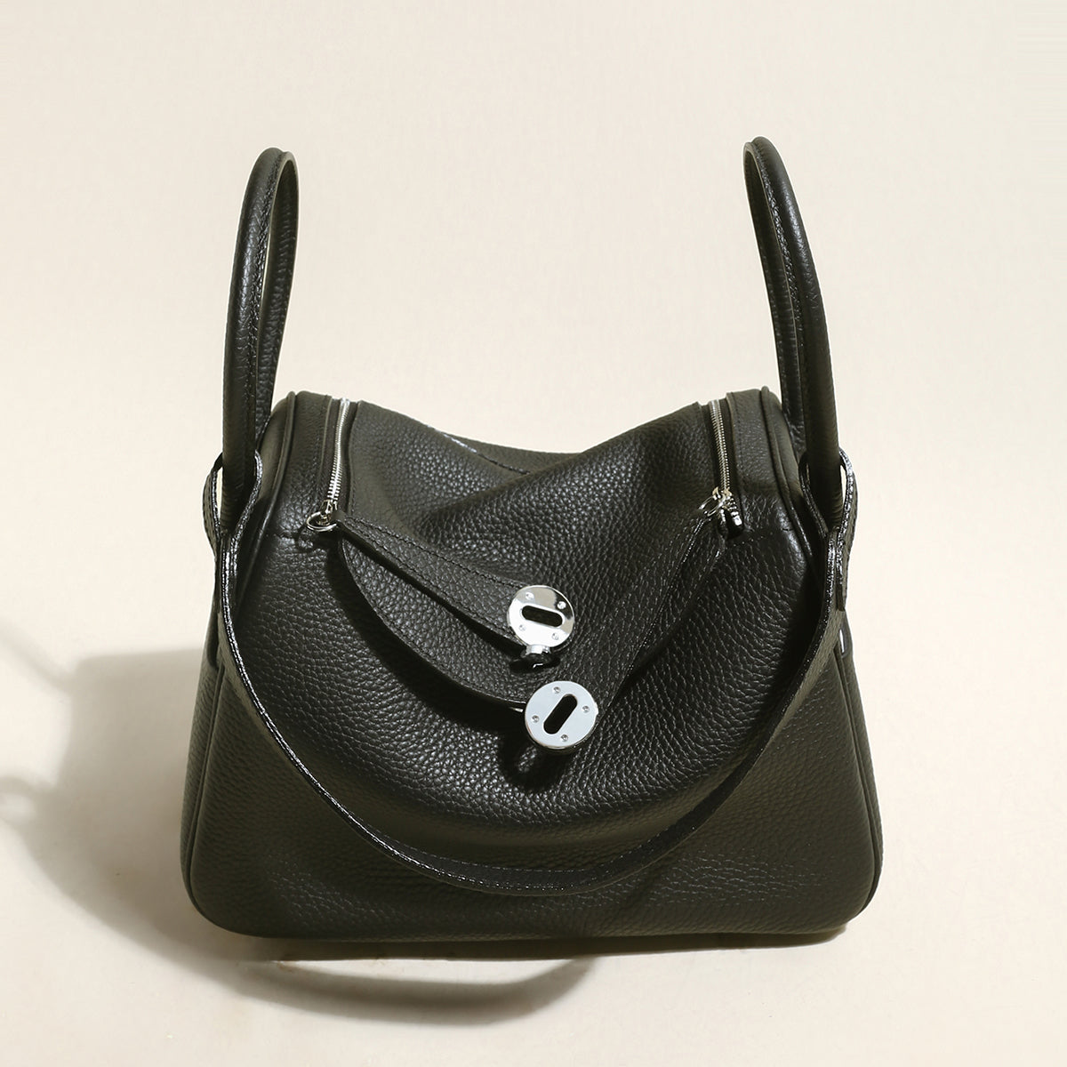Solano Top-Grain TC Leather Shoulder Bag - Black