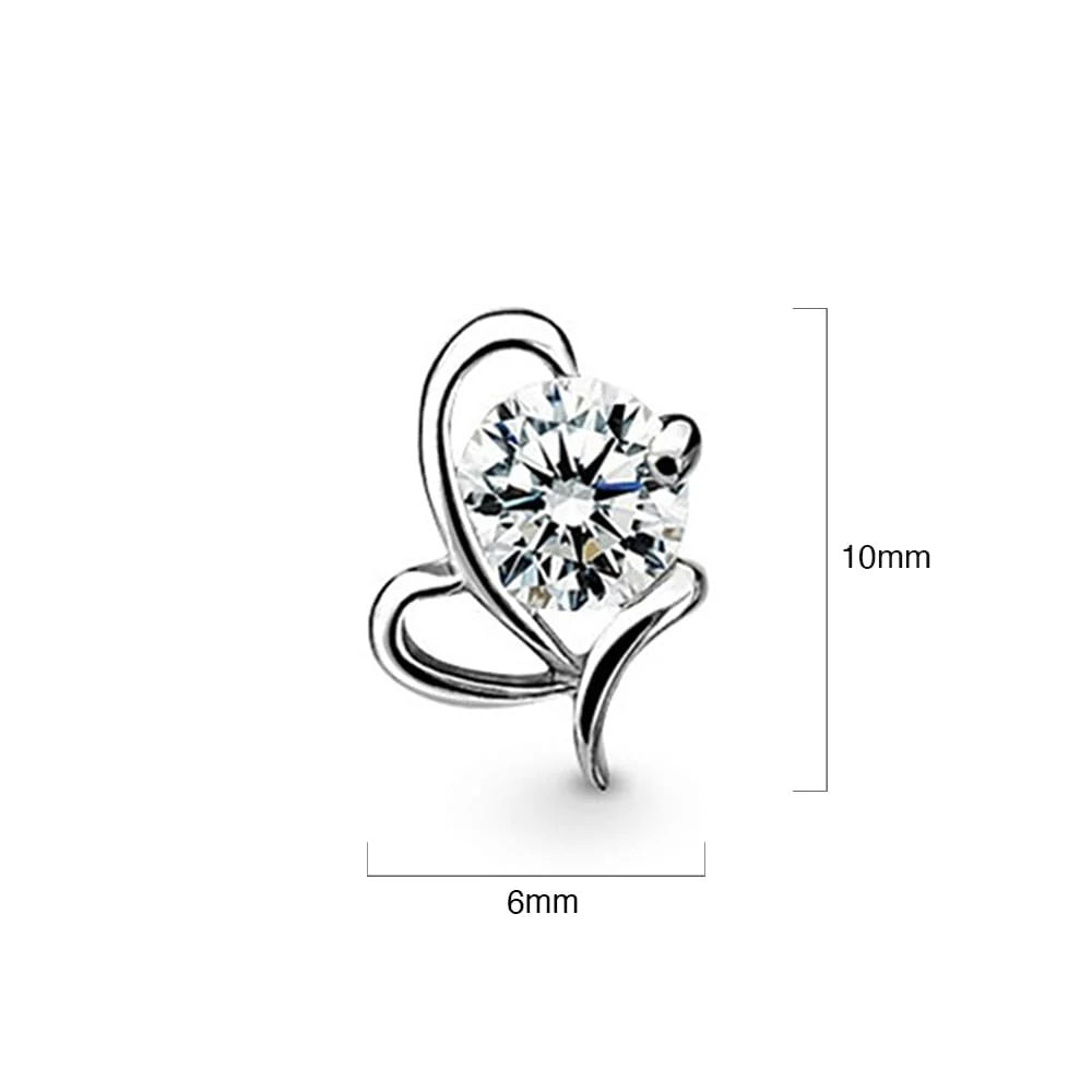 Solid 925 Sterling Silver Loved One Diamonelle Earrings