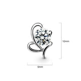 Solid 925 Sterling Silver Loved One Diamonelle Earrings