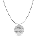 Bullion Gold Brave Inscriptions Pendant Necklace