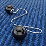 Solid 925 Sterling Silver Agate Gemstone Hook Drop Earrings