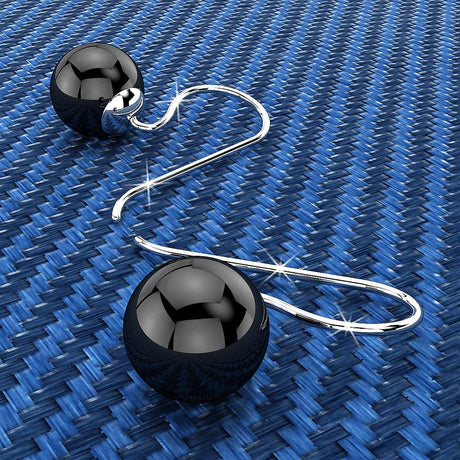 Solid 925 Sterling Silver Agate Gemstone Hook Drop Earrings