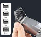 Cordless Hair Clipper Beard Trimmer LCD Display 3.7V 2000mAh Titanium Ceramic Blade USB Charge - Silver