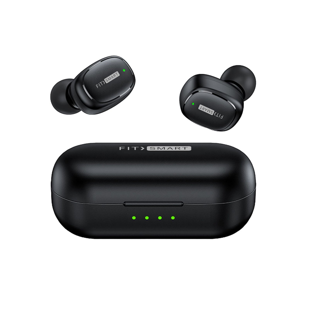 Fitsmart In Ear Black Buds with Charging Case