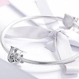 Solid 925 Sterling Silver Vintage Inspired Antique Alphabet Charm