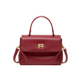 Nalandu Elegant Leather Satchel Bag - Red