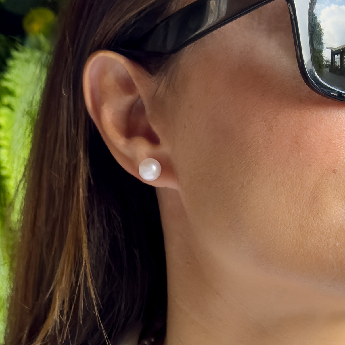 Earrings - Natural Pearl White - Longueur 18 cm
