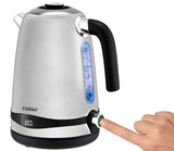 TODO 1.7L Stainless Steel Cordless Kettle Keep Warm Electric Led Water Jug - Silver