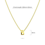 Bullion Gold Initials Brick Alphabet Letter Necklace Gold Layered Steel Jewellery
