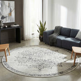Chrome Rita Silver Round Rug