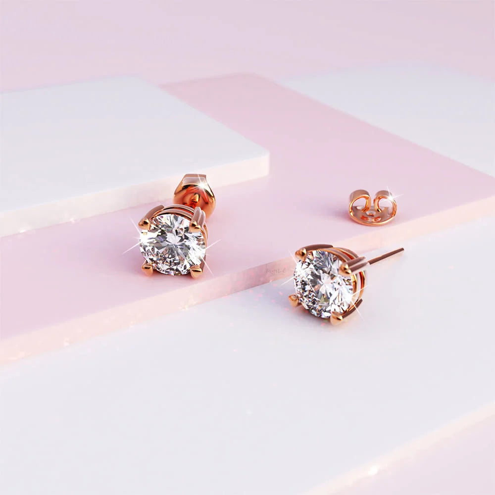 Boxed of Krystal Couture Mineral Glass Watch with Earrings Embellished with Crystals from SWAROVSKI® Set in Rose Gold