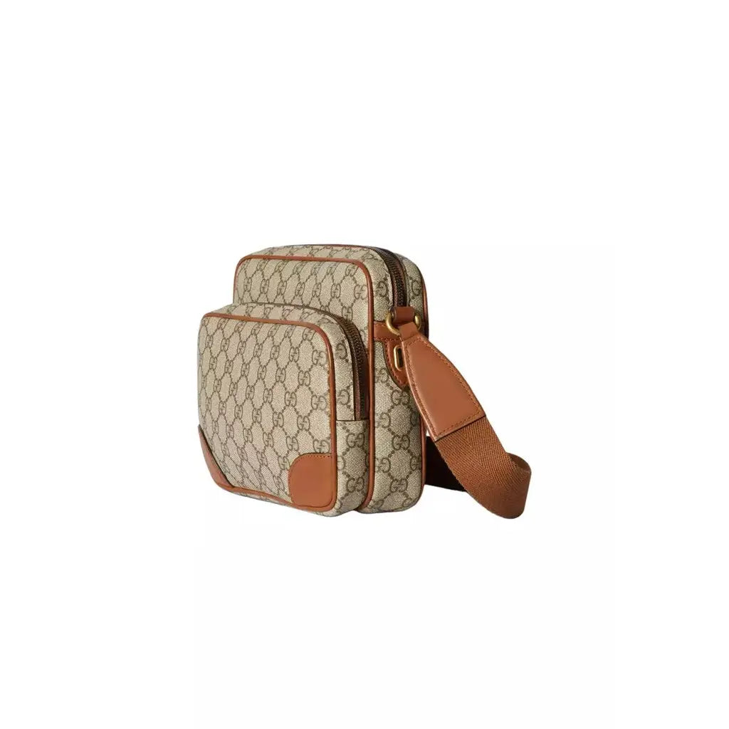 Gucci GG Monogram Shoulder Bag - Brown