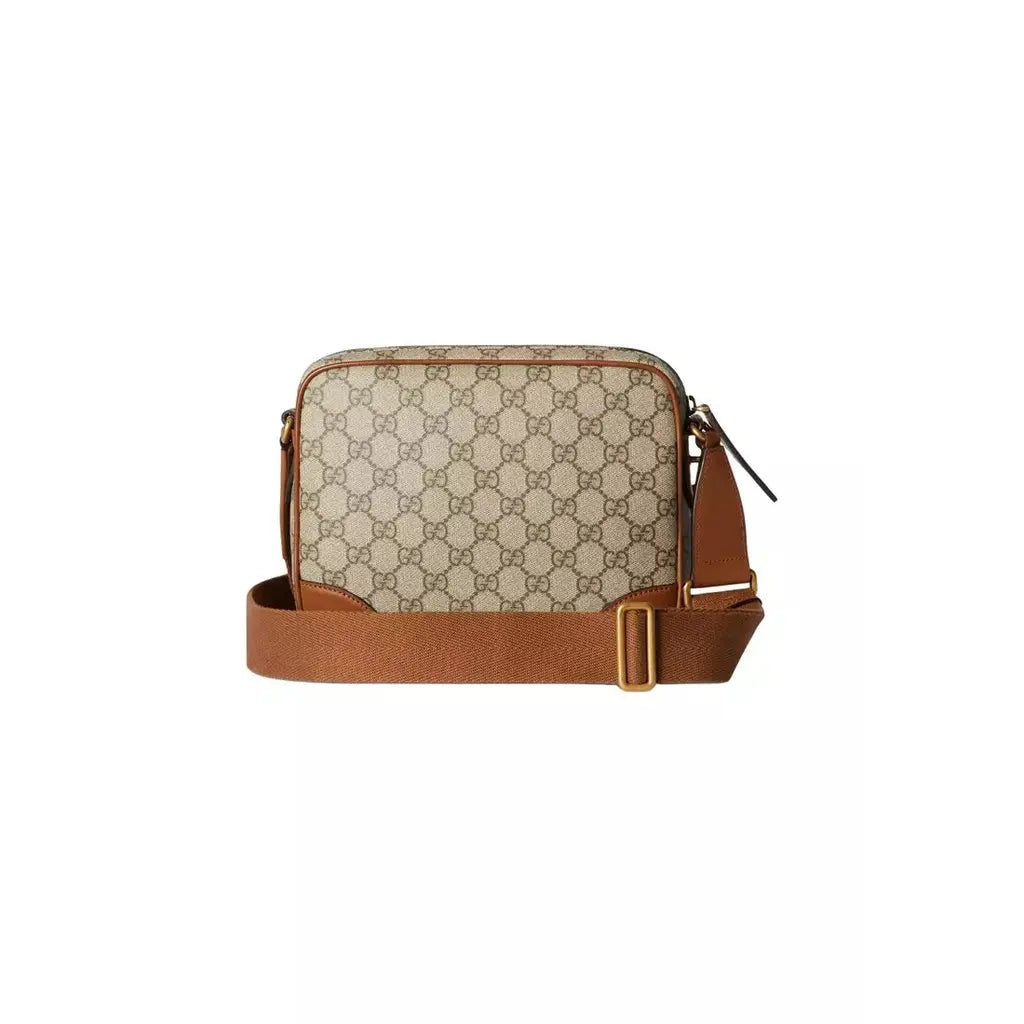 Gucci GG Monogram Shoulder Bag - Brown
