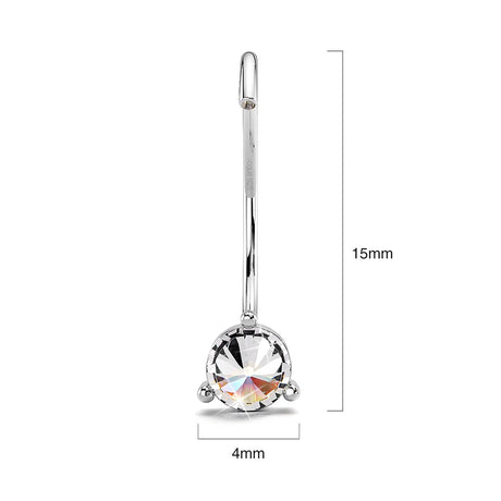Solid 925 Sterling Silver Reverse Simulated Diamond Earrings