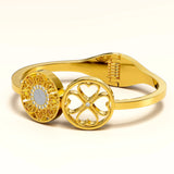 Bullion Gold Artistic Floral Hinged Bangle