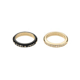 Furla 1927 Colour Edition Gold-Tone Black Enamel Rings