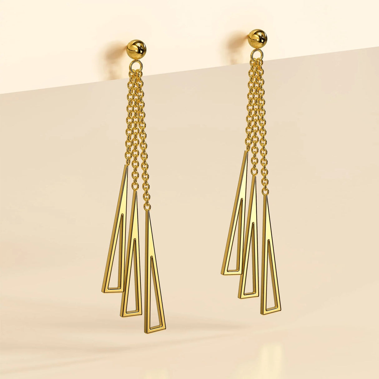 Bullion Gold Royal Tassel Gold Layered Earrings