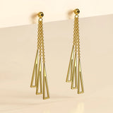 Bullion Gold Royal Tassel Gold Layered Earrings